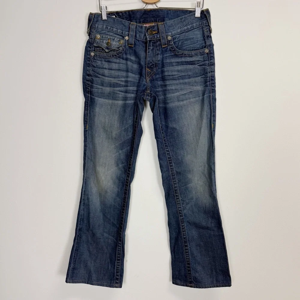 True Religion Jeans Mens 30 Blue Cotton Denim Embroidered Tag Made in USA